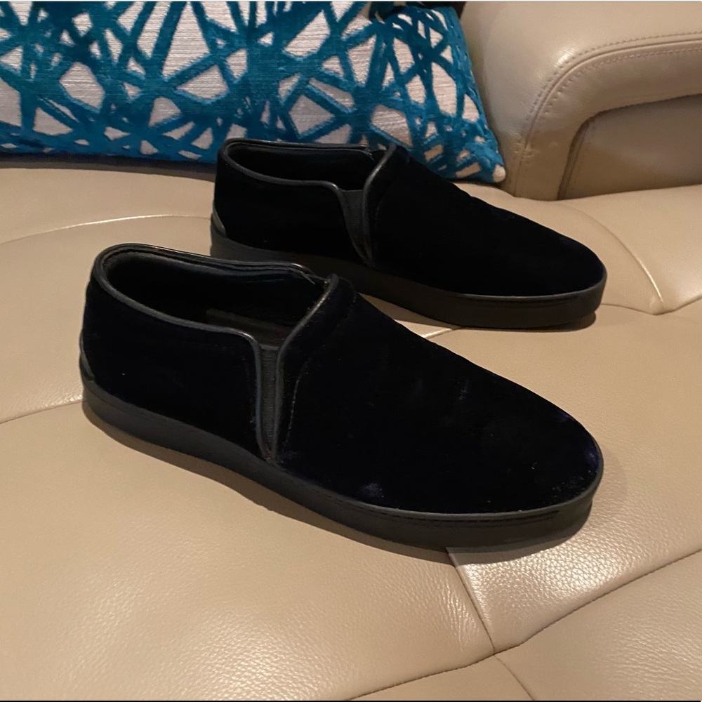 Rag & Bone navy velvet slip on Kent sneakers